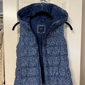 GAP Blue Floral Kids Puffer Jacket